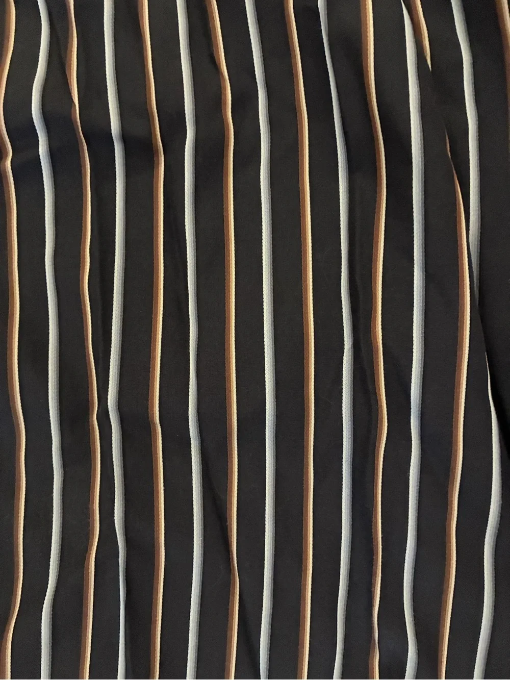 Banana Republic Black Button-Down Shirt with Gray and Brown Stripes
